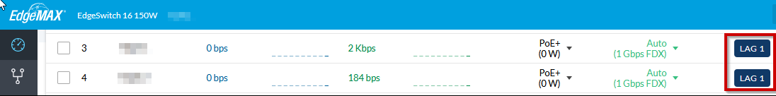 LAG-Zuordnung im Ubiquiti Switch