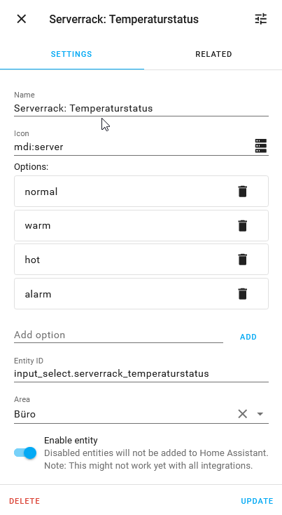 Helper zur Speicherung des Temperatur-Status